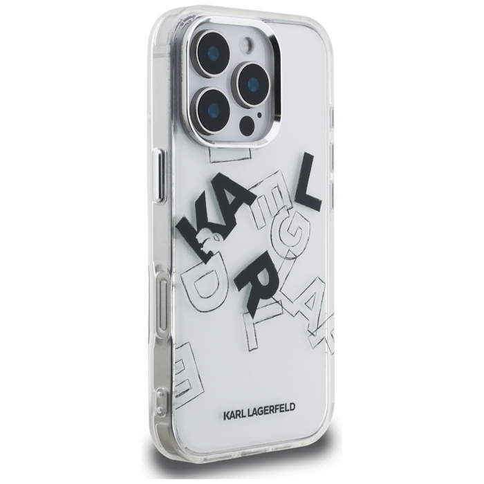 Etui Karl Lagerfeld IML Sketched Graphic do iPhone 16 Pro przezroczysty