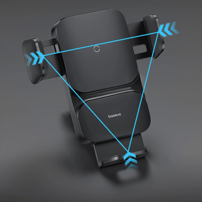 Baseus Wisdom ładowarka indukcyjna uchwyt samochodowy do telefonu na kartkę czarny (CGZX000001)