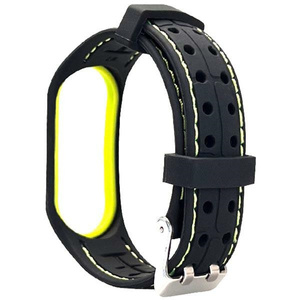 Beline pasek Mi Band 3/4 Smartczarno-limonkowy black/lime