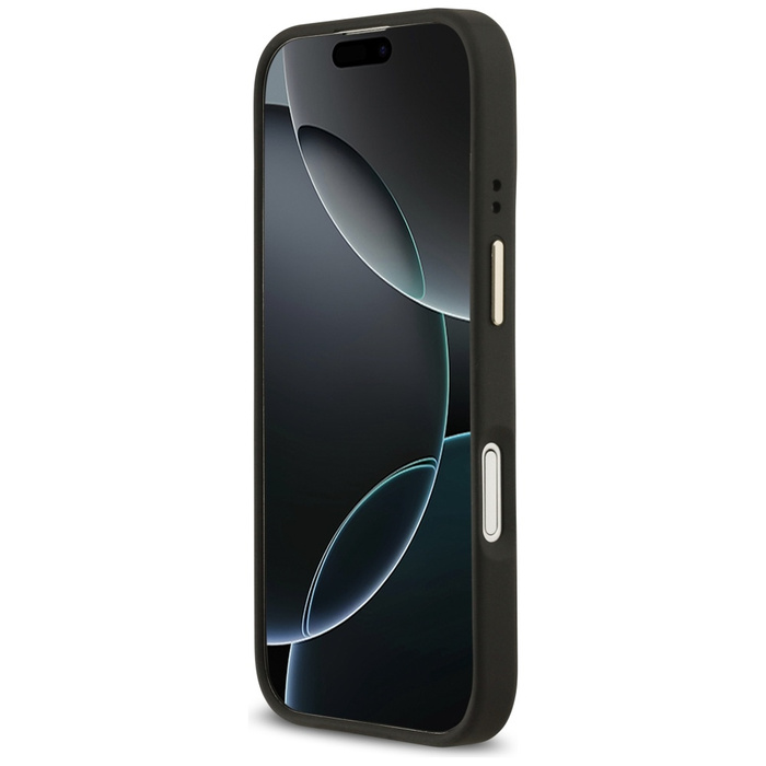 Etui Guess Grained Strass Logo MagSafe   do iPhone 17 czarny