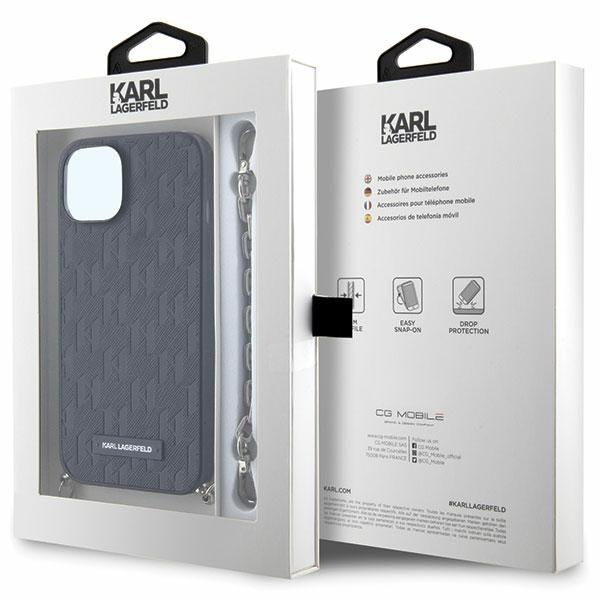 Etui Karl Lagerfeld KLHCP14SSACKLHPK iPhone 14 6.1" czarny/black hardcase Saffiano Monogram Chain Case