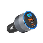 Ładowarka samochodowa Forcell F-Energy Alu 2 x USB C + USB A QC4.0 PD SFC2.0 4,5A 65W szara