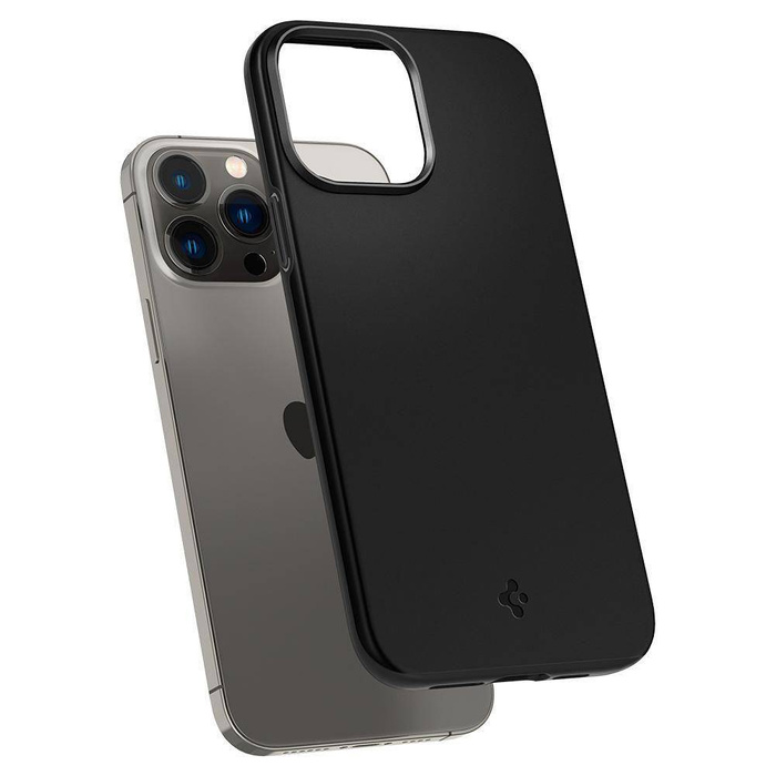 Etui Spigen iPhone 13 Pro Max Thin Fit Black Case + Szkło Hartowane Spigen Full Cover