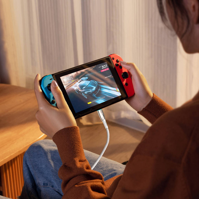 Baseus Glimmer Series kabel z szybkim ładowaniem USB-C 480Mb/s PD 100W 2m biały