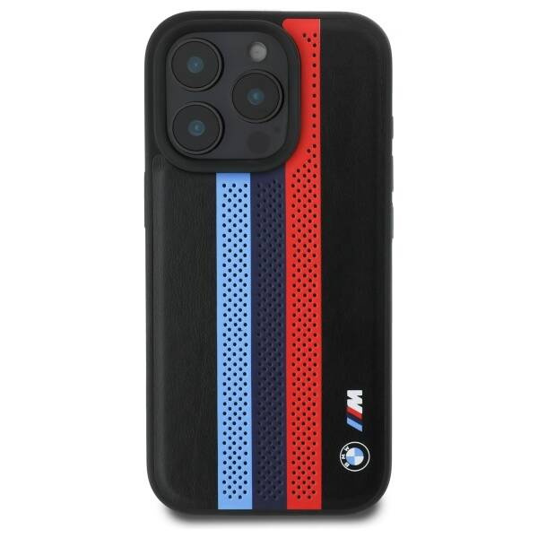 Etui BMW iPhone 16 Pro 6.3" czarny/black hardcase M Perf. Tricolor Printed Stripes MagSafe