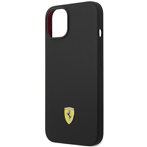 Etui Ferrari iPhone 14 6,1" czarny/black hardcase Silicone Metal Logo