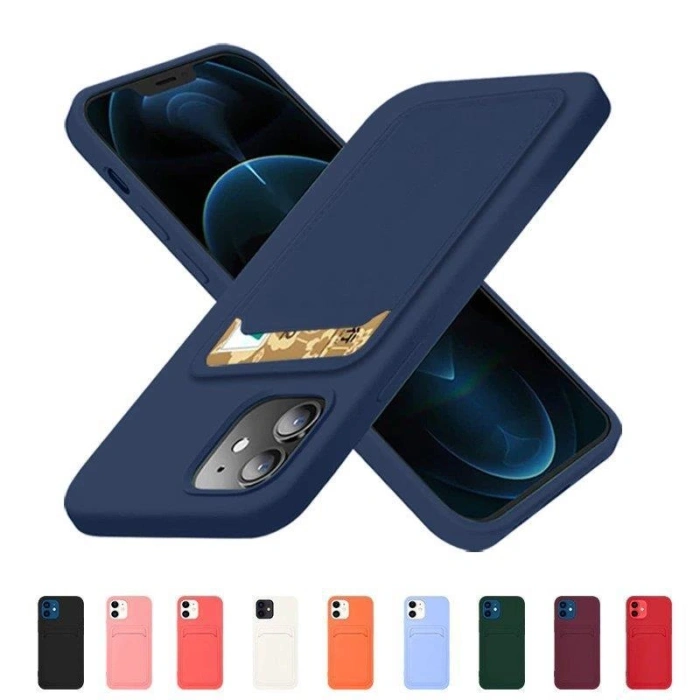 Card Case silikonowe etui portfel z kieszonką na kartę dokumenty do Samsung Galaxy S22+ (S22 Plus) biały
