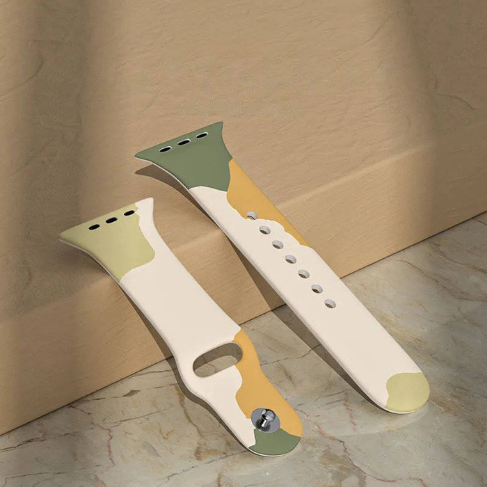 Strap Moro opaska do Apple Watch 7 / 6 / SE / 5 / 4 / 3 / 2 (41mm / 40mm / 38mm) silikonowy pasek bransoletka do zegarka wzór 1