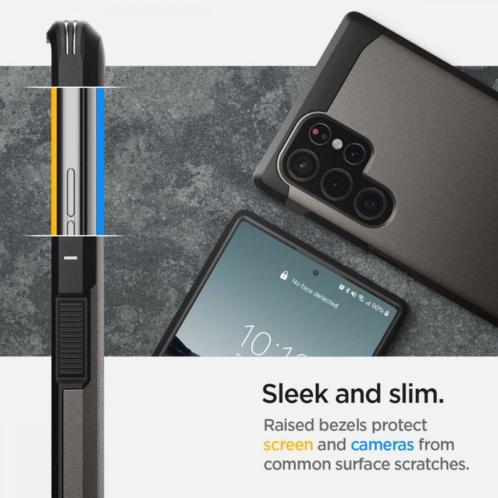 ETUI SPIGEN GALAXY S22 ULTRA TOUGH ARMOR GUNMETAL