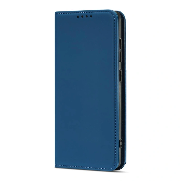 Magnet Card Case etui do Samsung Galaxy A12 5G pokrowiec portfel na karty kartę podstawka niebieski