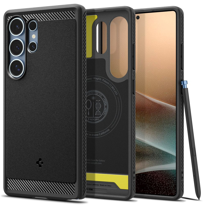 ETUI SPIGEN RUGGED ARMOR MAG MAGSAFE SAMSUNG GALAXY S25 ULTRA MATTE BLACK