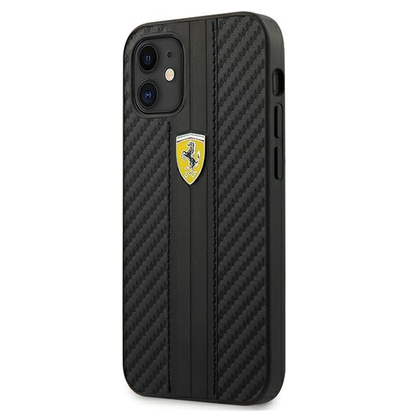 Etui FERRARI Apple iPhone 12 Mini 5,4 On Track PU Carbon FESNECHCP12SBK Czarny Hardcase