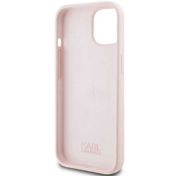 Etui Karl Lagerfeld KLHCP15SSKSBMCP iPhone 15 6.1" różowy/pink hardcase Silicone Karl Script Case