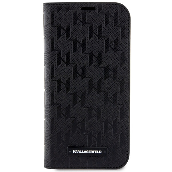 Etui Karl Lagerfeld KLBKP14LSAKLHPK iPhone 14 Pro 6.1" bookcase czarny/black Saffiano Monogram Case
