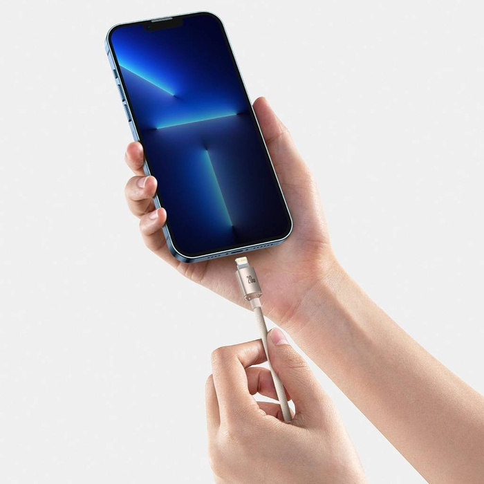 Baseus Crystal Shine Series kabel USB Typ C - Lightning szybkie ładowanie Power Delivery 20W 2m różowy (CAJY001404)