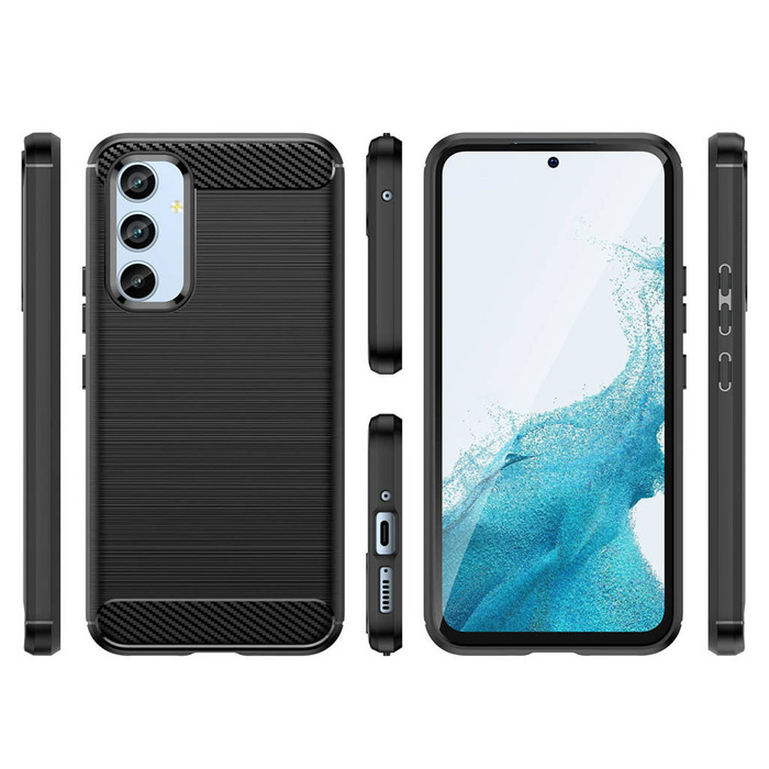 Etui Carbon Case etui do Samsung Galaxy A54 5G elastyczny silikonowy karbonowy pokrowiec czarne Case