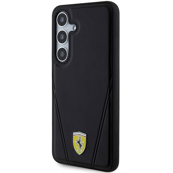 Etui Ferrari FEHMS24MP3BAK Samsung Galaxy S24+ S926 czarny/black hardcase Hot Stamp V Lines MagSafe Case