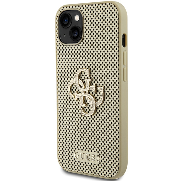 Etui Guess GUHCP15SPSP4LGD iPhone 15 6.1" złoty/gold hardcase Perforated 4G Glitter