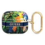Etui GUESS Apple AirPods 3 Cover Flower Strap Collection Niebieski Case