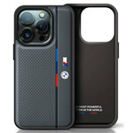 ETUI BMW iPhone 16 Pro 6.3" antracyt/anthracite hardcase M Perforated Tricolor Detail Line