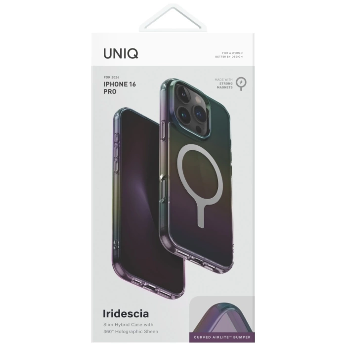 Etui UNIQ Iridescia do iPhone 16 Pro     Magclick Charging midnight
