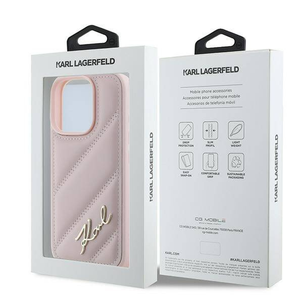 Etui Karl Lagerfeld iPhone 16 Pro Max 6.9" różowy/pink hardcase Quilted Signature