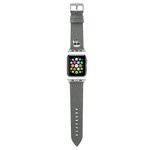 Pasek KARL LAGERFELD Apple Watch 42 44 45mm strap Saffiano Karl Heads Srebrny