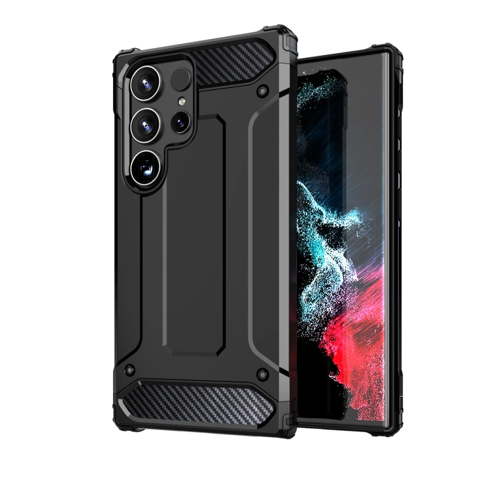 Pancerne hybrydowe etui Hybrid Armor pokrowiec na Xiaomi Redmi Note 14 Pro 4G / 5G / Poco X7 - czarne