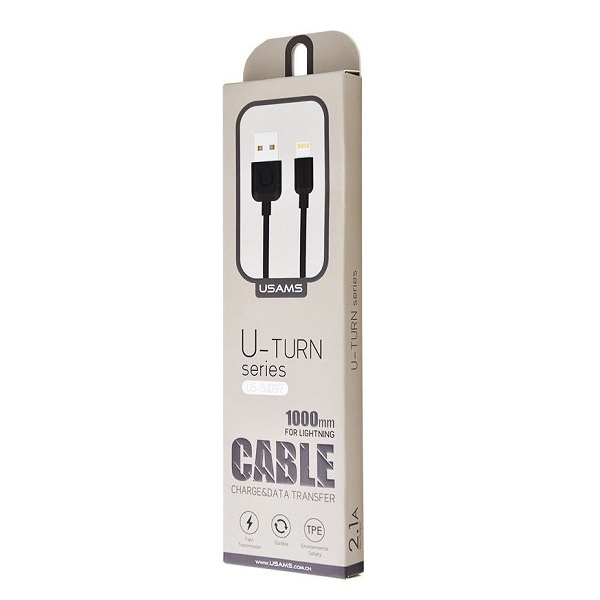 Kabel USAMS USB-A Lightning U-Turn 1m 2A IPUSBXD01 US-SJ097 Czarny