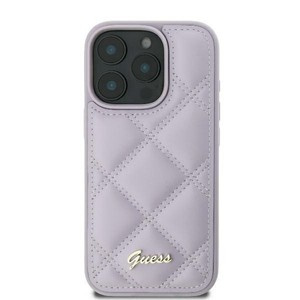 Etui Guess iPhone 16 6.1" jasnofioletowy/light purple hardcase Quiled Metal Logo