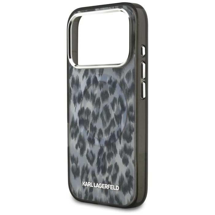 Etui Karl Lagerfeld IML Leopard Pattern  MagSafe do iPhone 17 Pro czarny