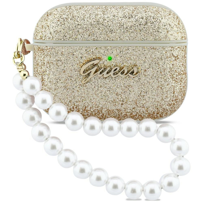 Etui Guess Glitter Pearl Strap do        AirPods Pro 3 złoty