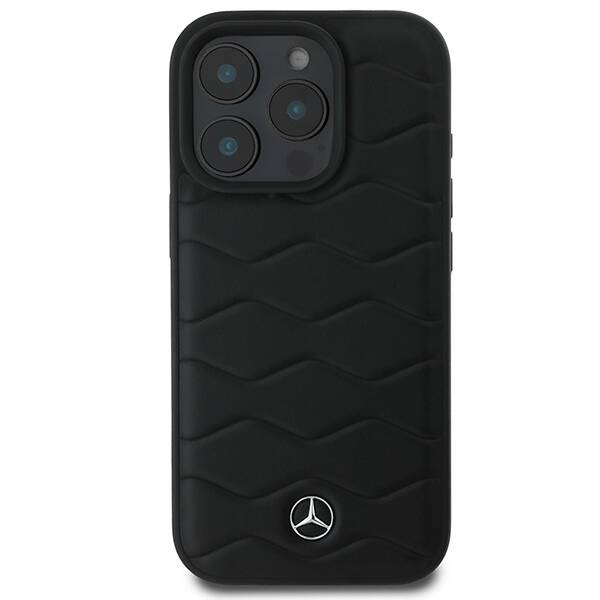 Etui Mercedes iPhone 16 Pro 6.3" czarny/black hardcase MB Waves Leather