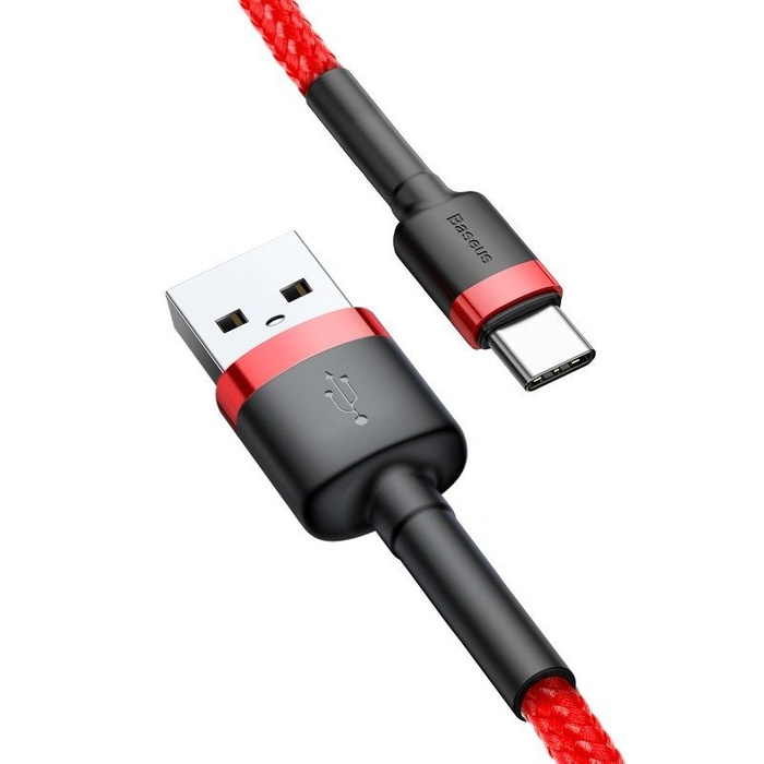 Kabel  BASEUS USB-C Cafule 3A 1m czerwony