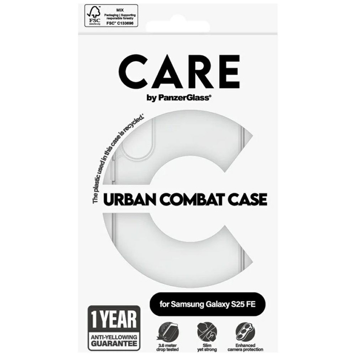 Etui CARE by PanzerGlass Flagship Urban  Combat do Samsung Galaxy S25 FE przezroczysty
