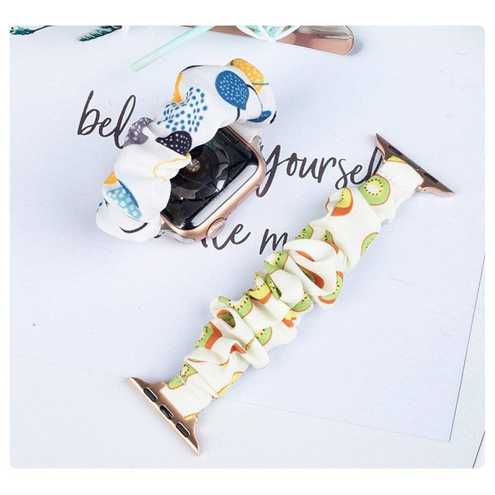 Materiałowa opaska do Watch 7 / 6 / 5 / 4 / 3 / 2 / SE (45 / 44 / 42mm) pasek bransoleta bransoletka na gumce żółty