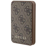 Guess Powerbank 15W GUPB5LP4GEGW 5000mAh brązowy/brown 4G Leather Metal Logo