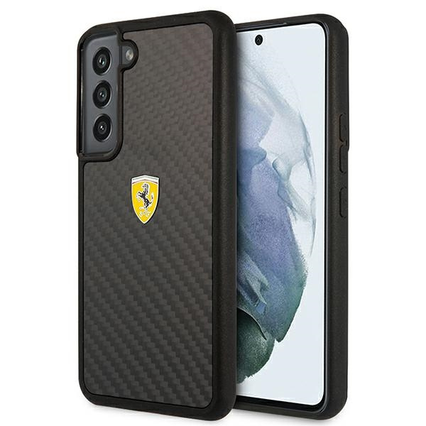 Etui FERRARI Samsung Galaxy S22 Plus On Track Real Carbon Czarny Hardcase