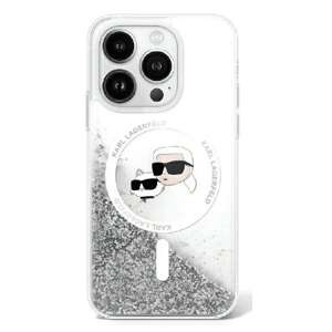 Etui Karl Lagerfeld iPhone 16 Plus 6.7" hardcase transparent Liquid Glitter Karl&Choupette Head Magsafe
