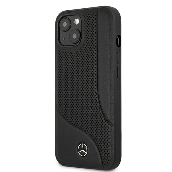 Etui MERCEDES Apple iPhone 13 Mini Leather Perforated Area Czarny Hardcase