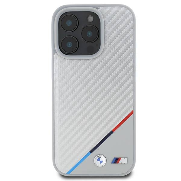 Etui BMW iPhone 16 Pro 6.3" szary/grey hardcase M Carbon Tricolor Line MagSafe