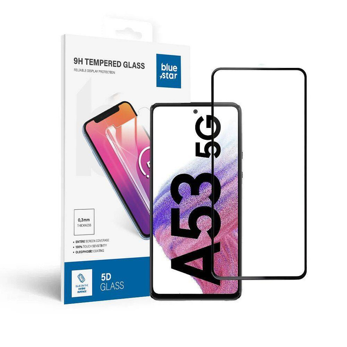 Szkło hartowane do Samsung Galaxy A53 5G (full glue / case friendly) Blue Star 5D czarne