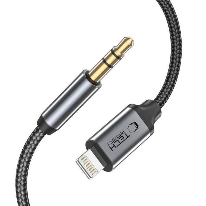 KABEL TECH-PROTECT ULTRABOOST LIGHTNING TO AUX MINI JACK 3.5MM CABLE 100CM BLACK