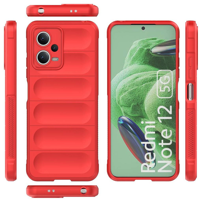 Etui Magic Shield Case etui do Xiaomi Redmi Note 12 5G / Poco X5 5G elastyczny pancerny pokrowiec czerwone Case