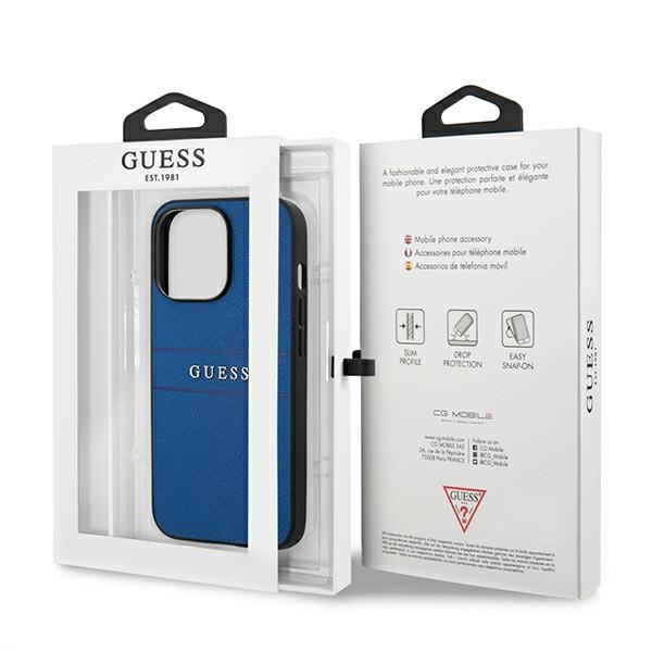 Etui GUESS Apple iPhone 13 13 Pro Saffiano Strap Niebieski Case