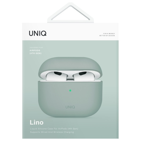 UNIQ etui Lino AirPods 4 Silicone        zielony/iceplant green