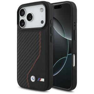 Etui BMW M Carbon Line & Logo MagSafe do iPhone 17 Pro czerwony