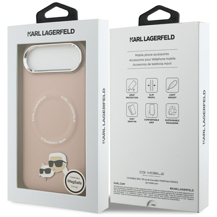 Etui Karl Lagerfeld Karl & Choupette     Pins MagSafe do iPhone Air różowy