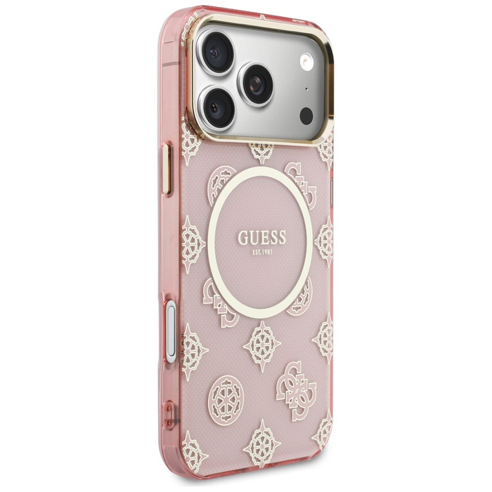 Etui Guess IML Peony Dot MagSafe do      iPhone 17 Pro Max różowy