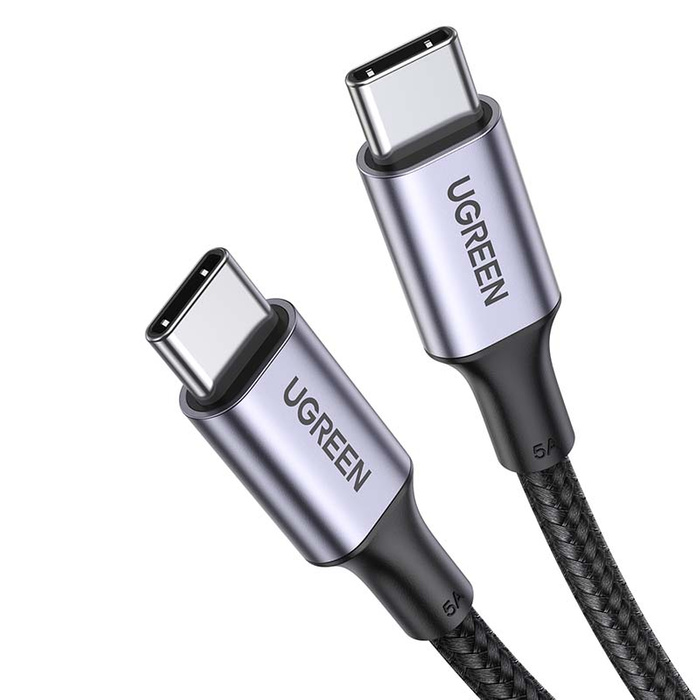 Ugreen kabel przewód USB Typ C - USB Typ C 5 A 100 W Power Delivery Quick Charge 3.0 FCP 480 Mbps 2 m szary (70429 US316)